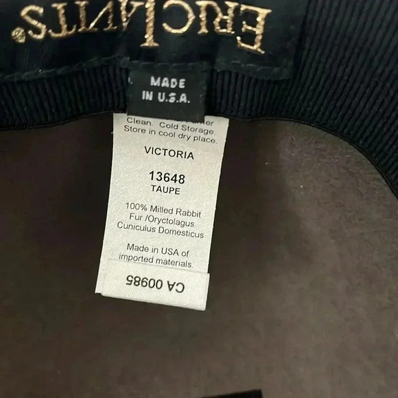 Eric Javits VICTORIA GENUINE FELTED RABBIT FUR HAT Wide Brim - Picture 4 of 5